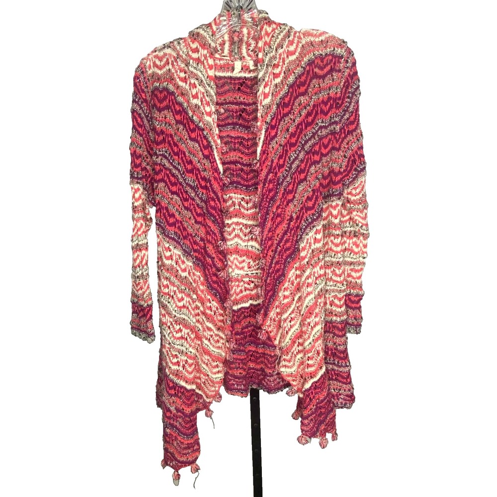 Anthropologie Moth crochet Fringe Open Cardigan Size Large Wool‎ blend sarape